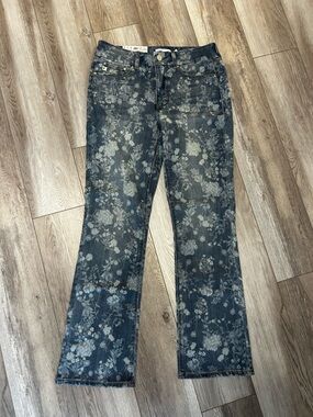 Seven7 Bootcut Floral Jeans, NWT